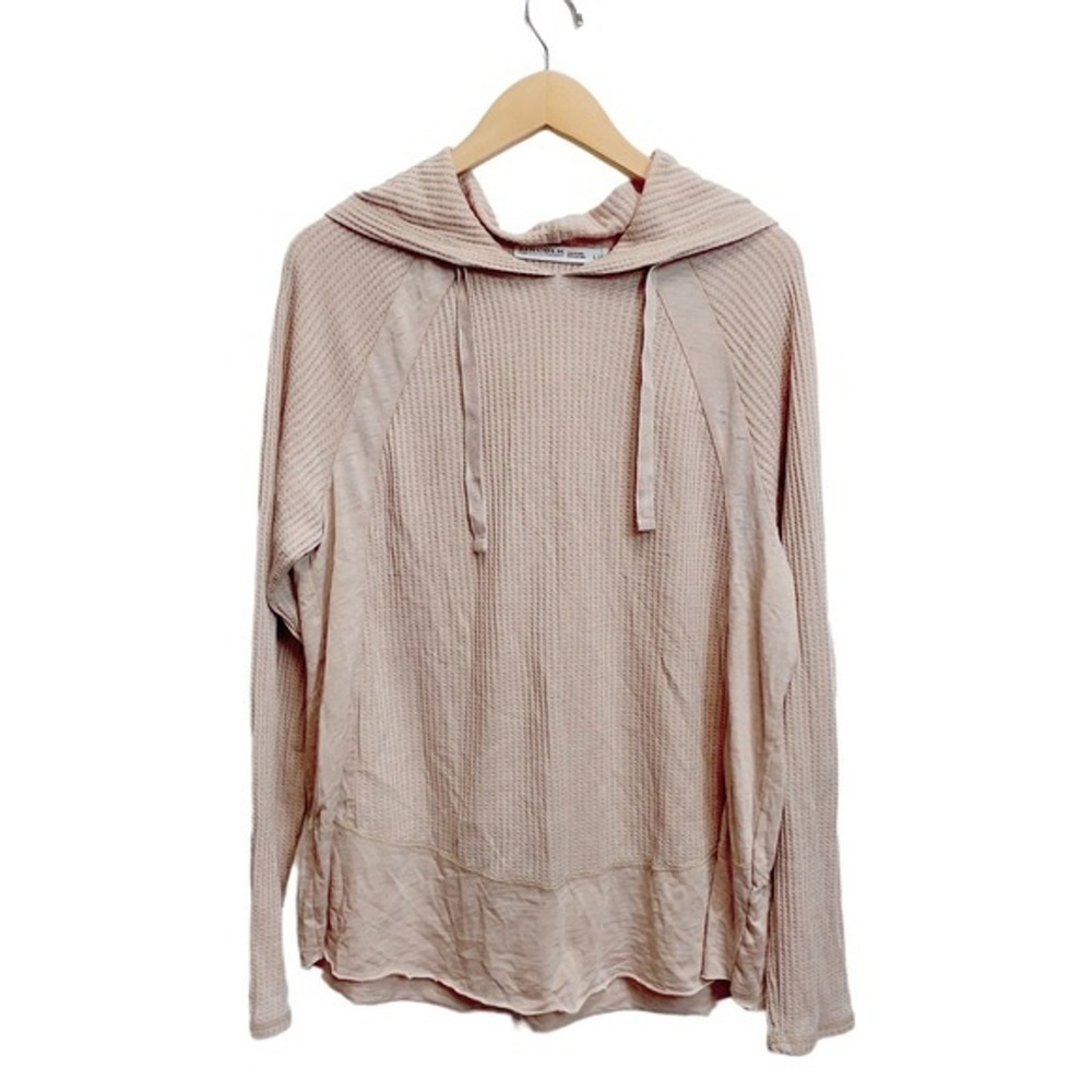 Large LINCOLN OUTFITTERS Henley Sweater Hoodie Pullover Waffle Knit L/G